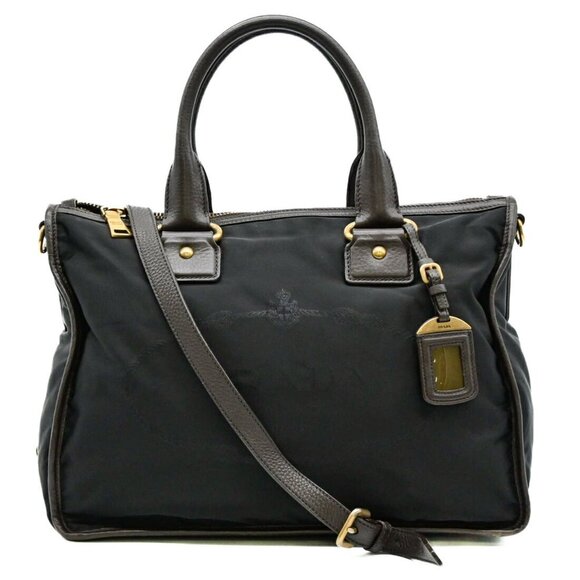 PRADA Black Triangle Shoulder Bag - Picture 1 of 16